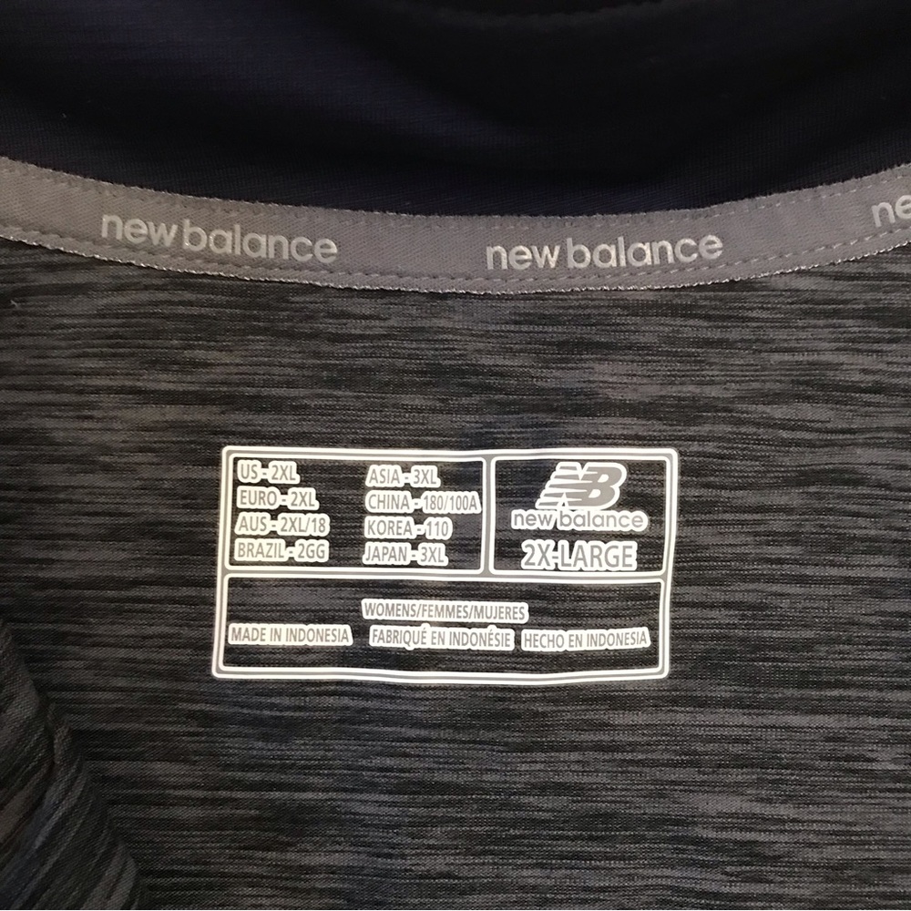 New Balance Athletic Pullover Quarter Zip NEW Womens Plus Size 2XL XXL Grey Navy - Picture 4 of 10